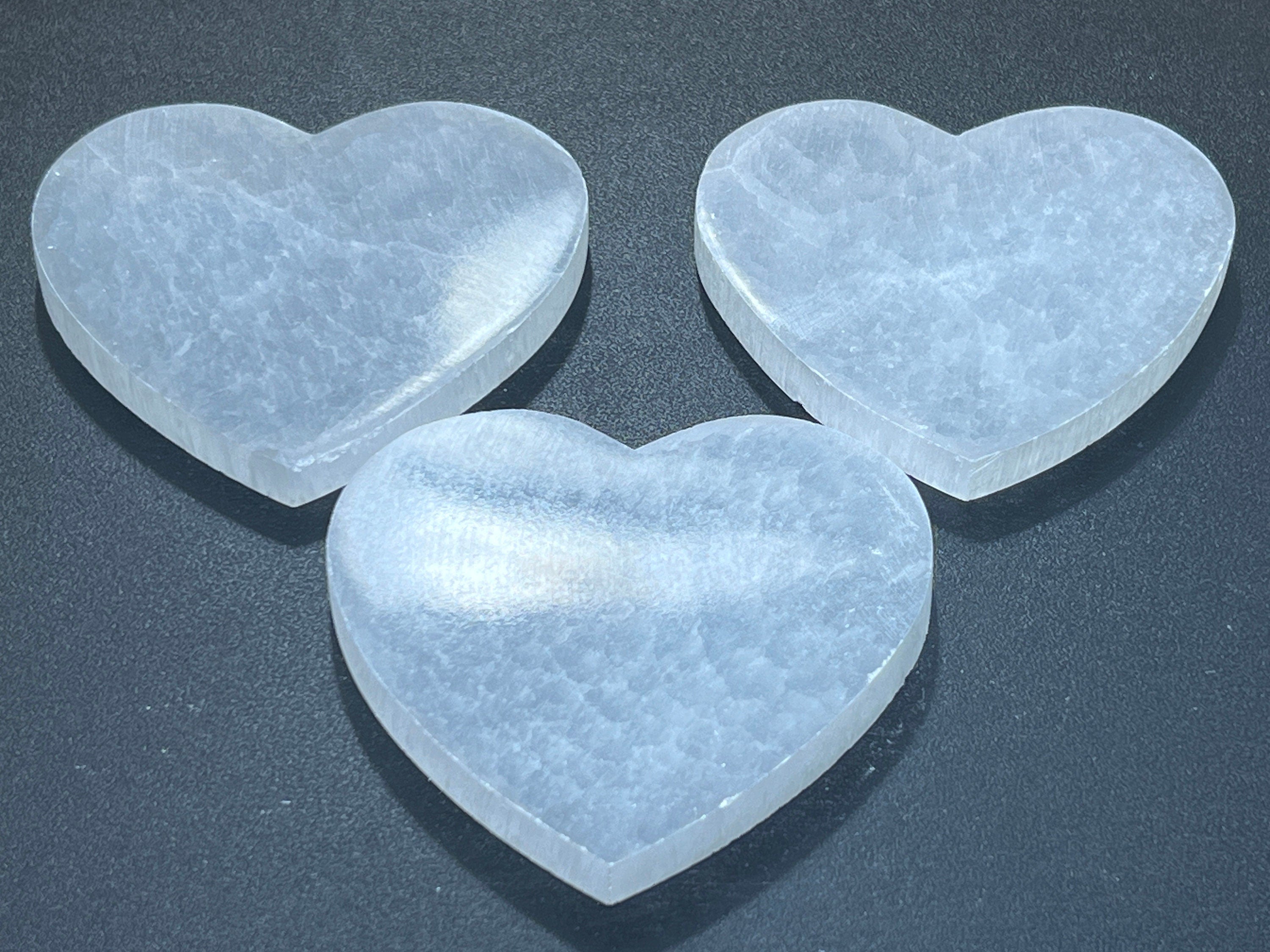 Selenite Crystal Heart Plate (4 Inches)