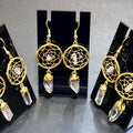Quartz Crystal DreamCatcher Earrings Pair