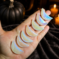 1 1/2" Pink Rose Quartz AURA Crescent MOON