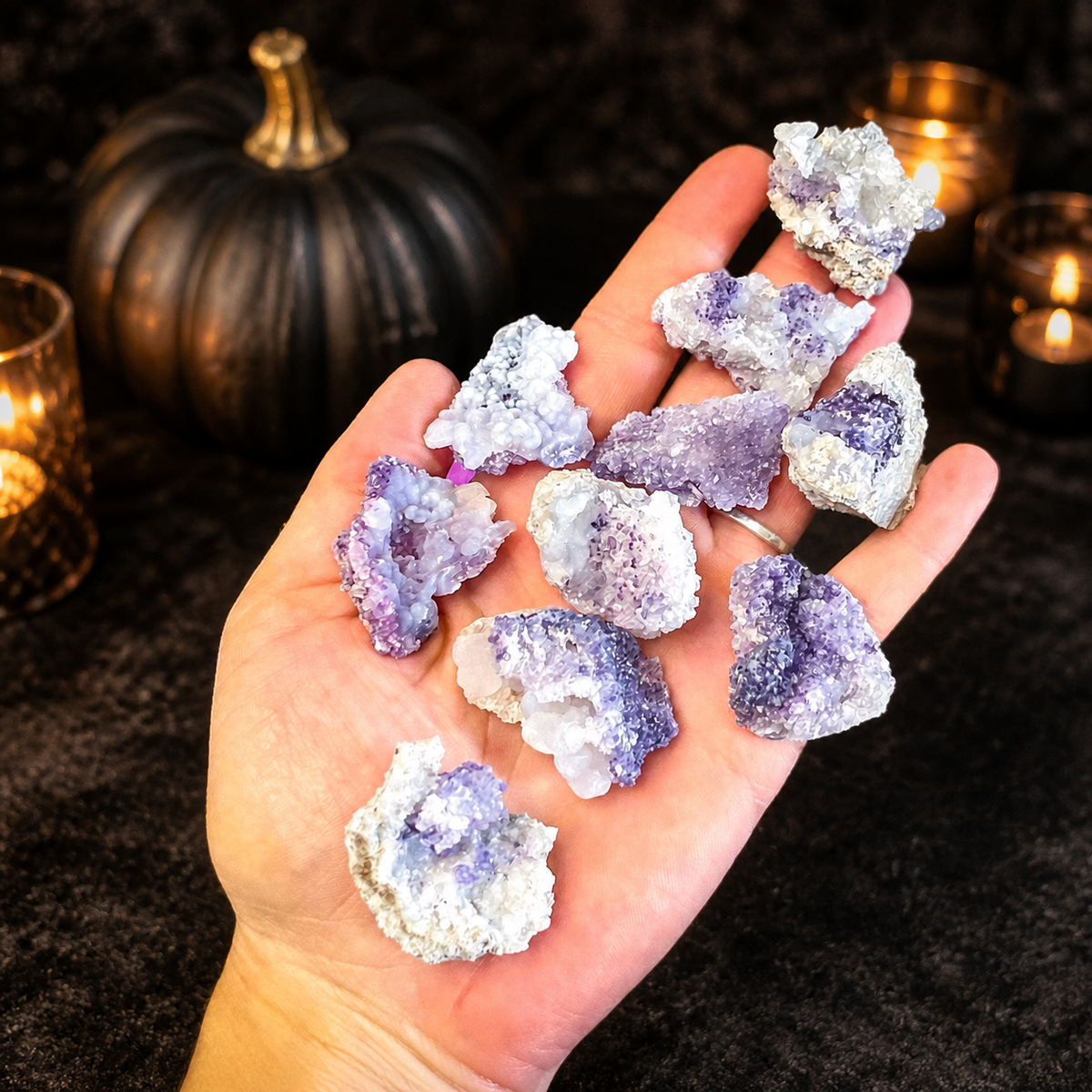 Small Chalcedony & Fluorite Geode, Fluorescent Minerals