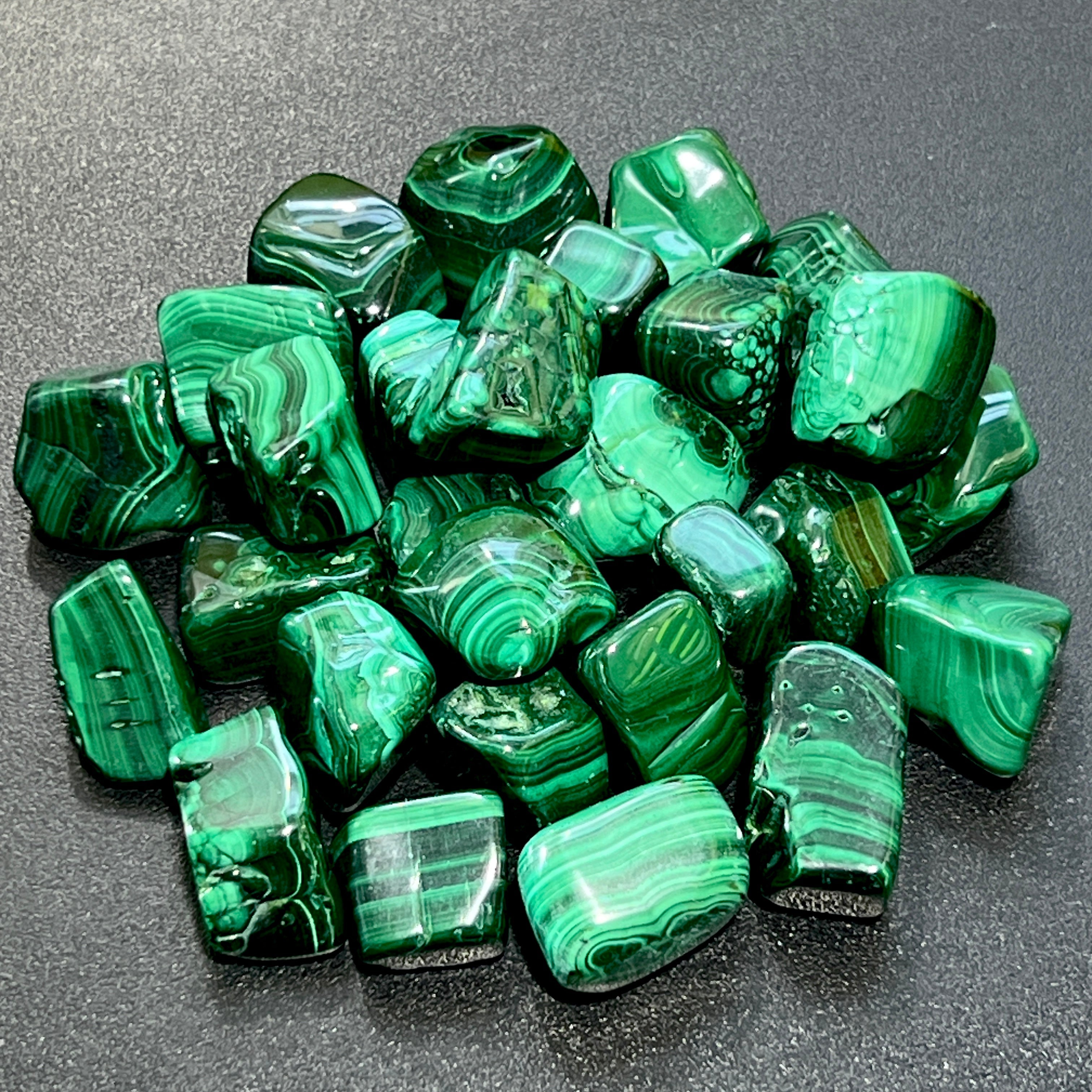 Malachite Tumbled/Polished Natural Gemstones (1/2 lb)