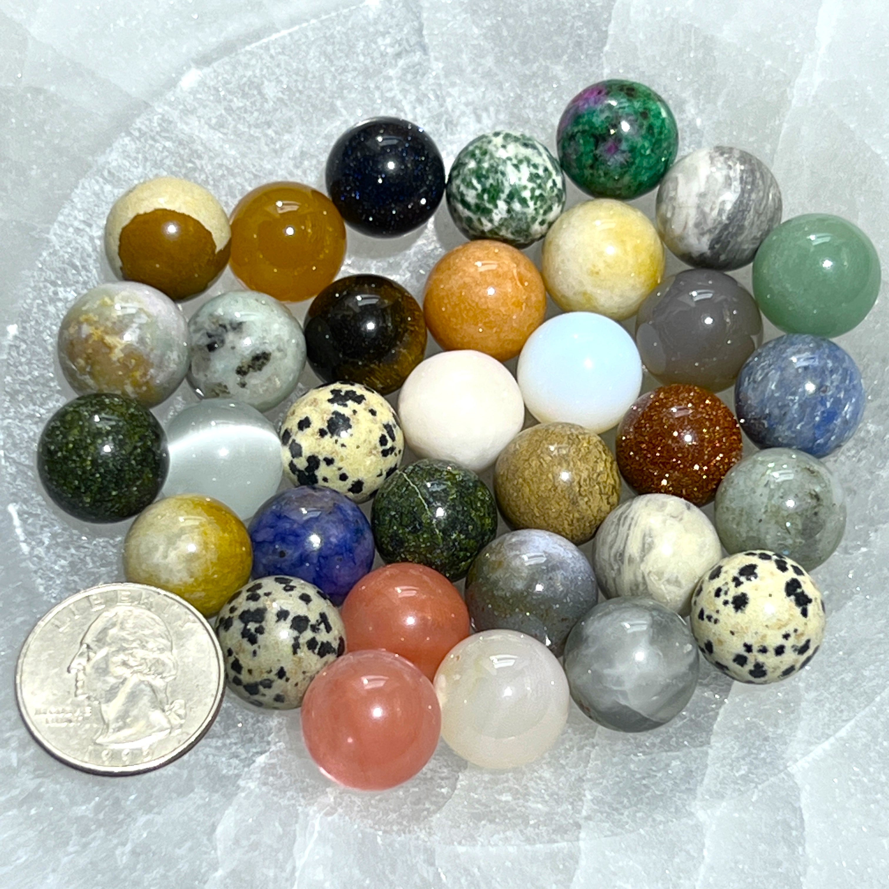 Mixed Crystal Spheres Small Marble Size (15mm)