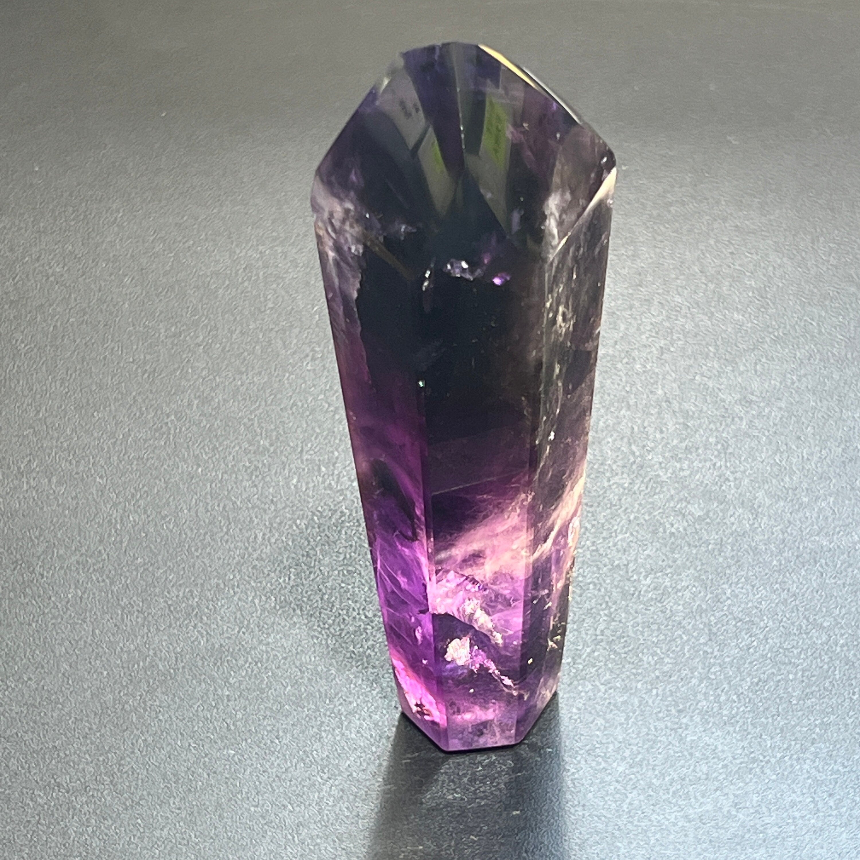 Large Extra Quality Dark Amethyst Crystal Point Standing Tower