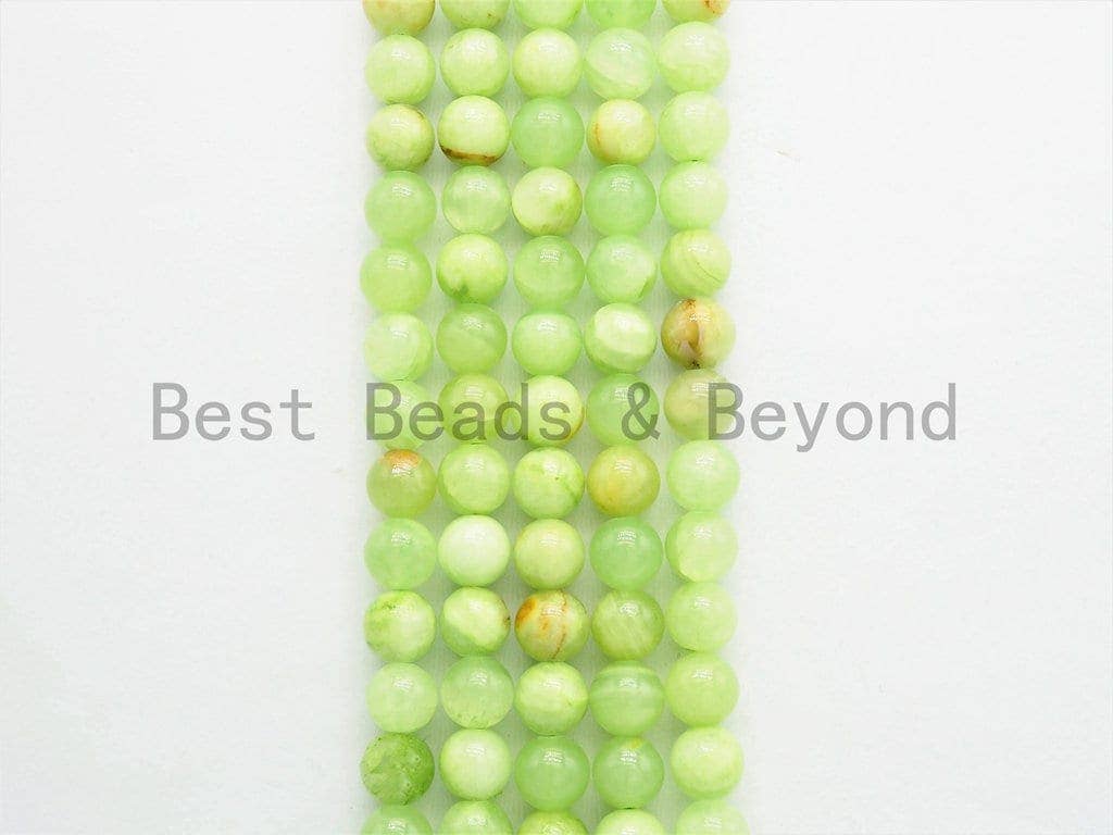 High Quality Lime Green Jade Round Smooth Beads, 4mm/6mm/8mm/10mm/12mm, Green Gemstone Beads, 15.5inch strand, SKU#U341