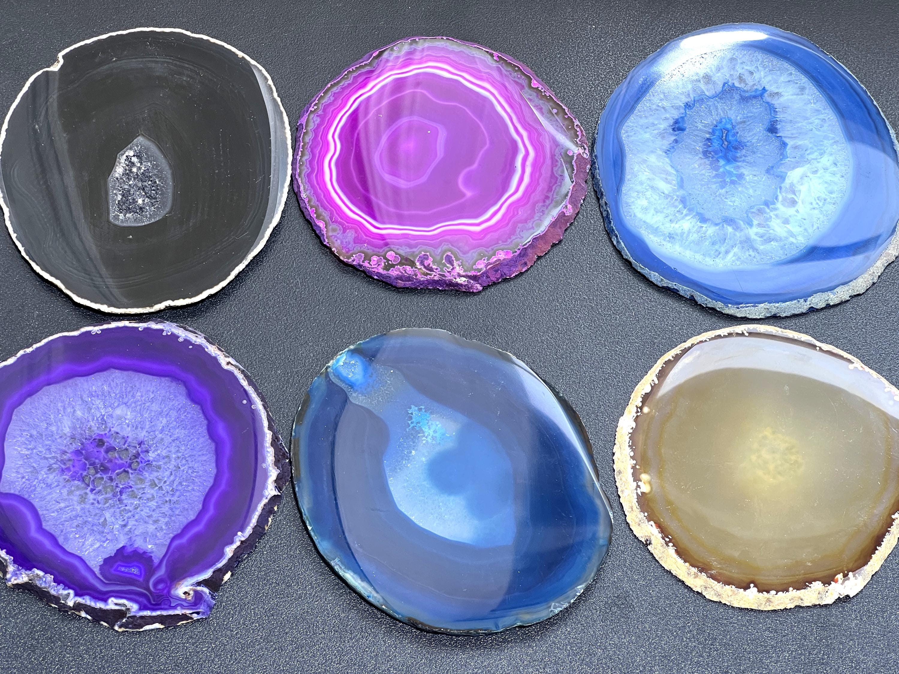 Round Circular Agate Slices (1 Pound, 3.7-4.0 Inches)