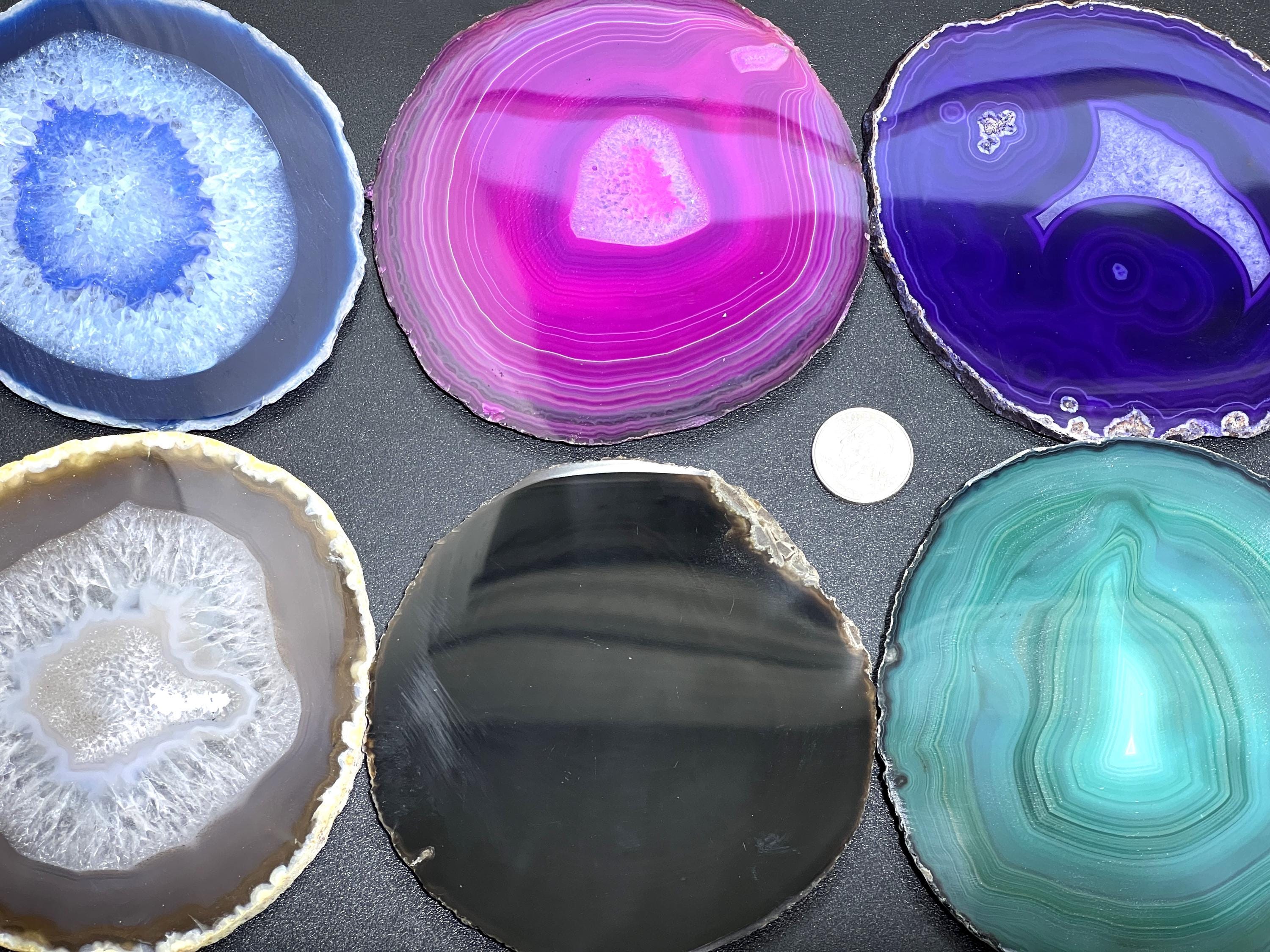Large Round Circular Agate Slices (2 Pounds, 5 - 5.5 Inches)