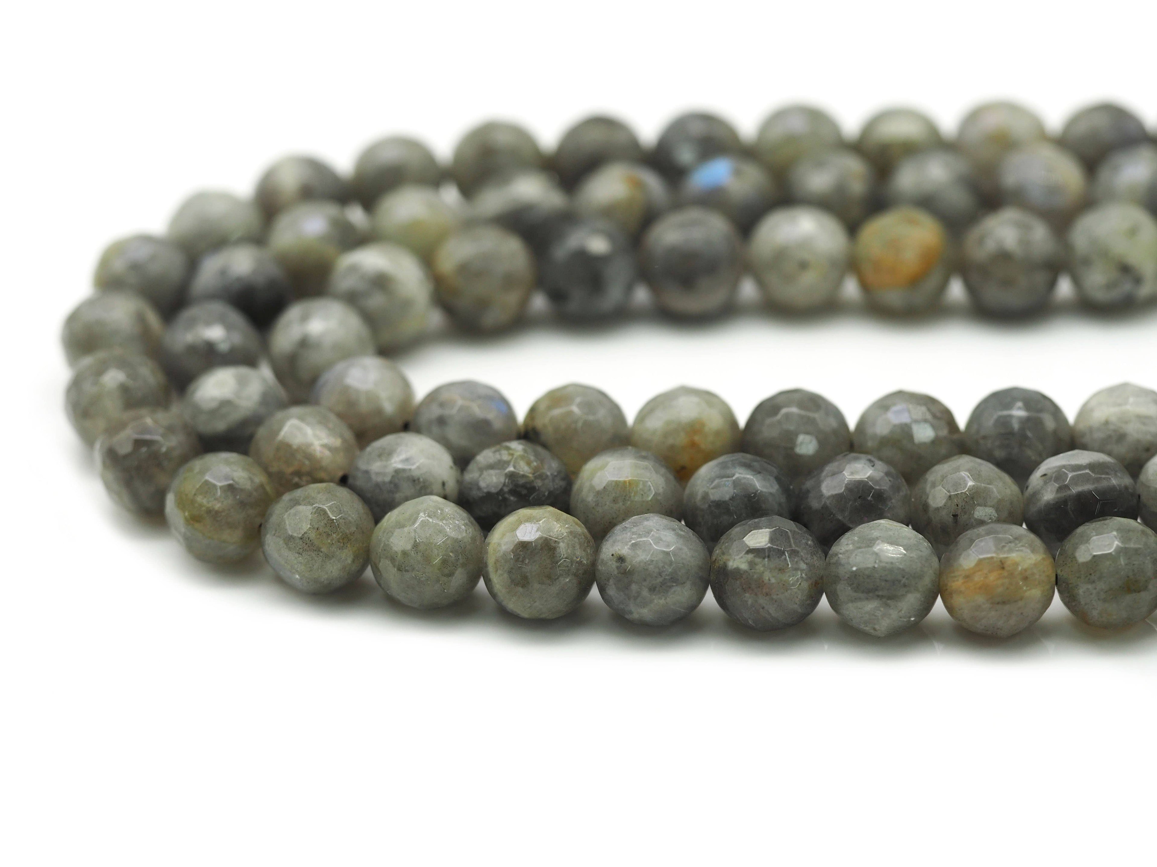 Natural Faceted Round Labradorite Beads, Sku#HY12