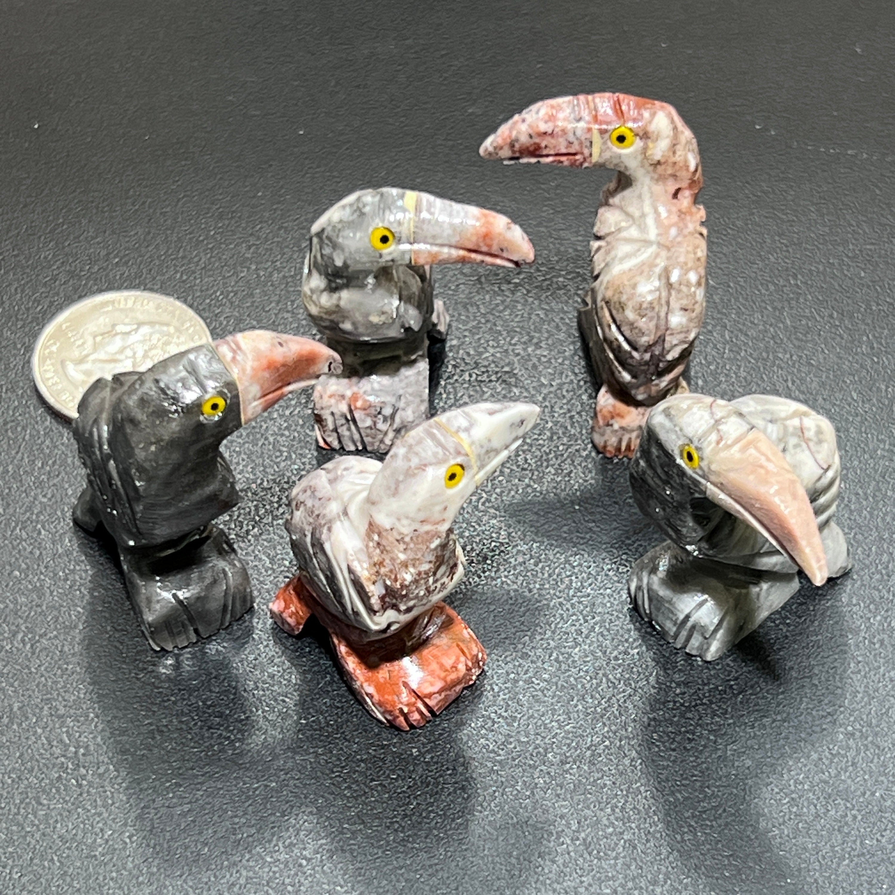 Small Soapstone Animals Miniature Carvings (Packs of 10)