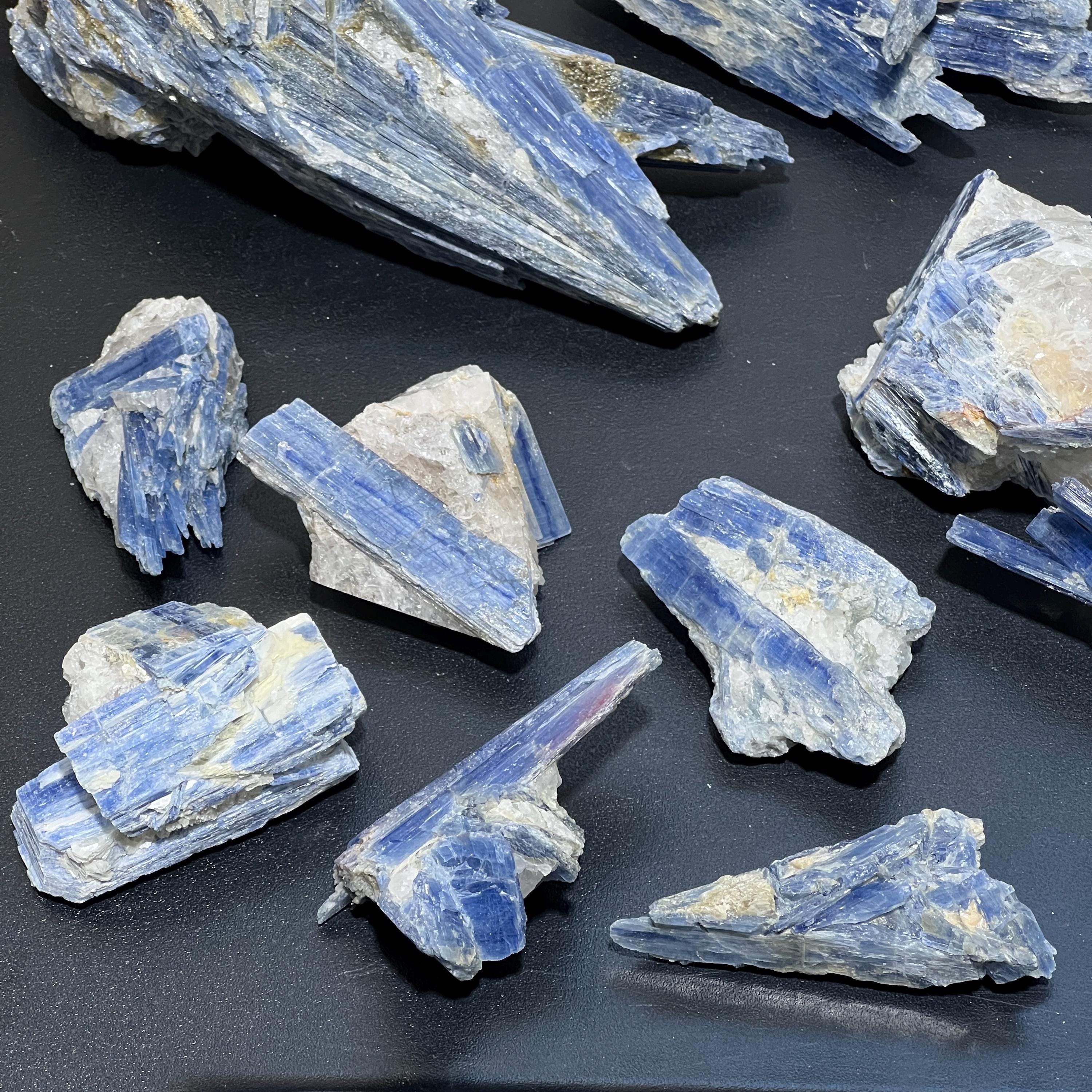 Blue Kyanite Large Crystal Raw Clusters In Matrix