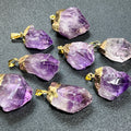 Raw Amethyst Crystal Point Pendant