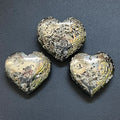 Iron Pyrite (Fools Gold) Druzy Crystal Puffy Heart Large Polished Carving
