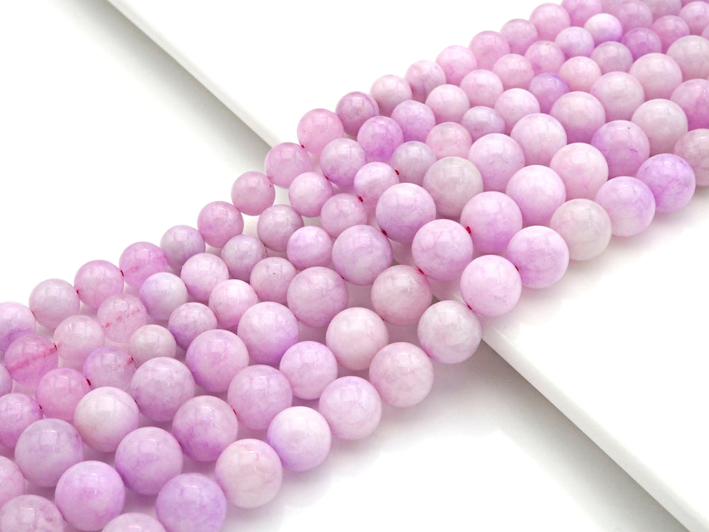 High Quality Natural Kunzite Quartz Round Smooth Beads, 6mm/8mm/10mm Genuine Quartz Beads, 15.5'' Full Strand, Sku#U1171C