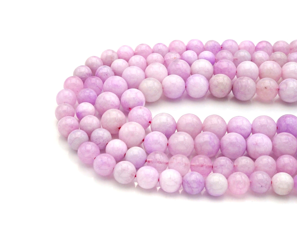 High Quality Natural Kunzite Quartz Round Smooth Beads, 6mm/8mm/10mm Genuine Quartz Beads, 15.5'' Full Strand, Sku#U1171C