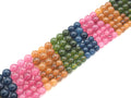 Natural Watermelon Quartz Round Smooth Beads, 8mm/10mm Blue/Green/Pink/Orange Mixed Color Quartz Beads, 15.5'' Full Strand, Sku#U1169