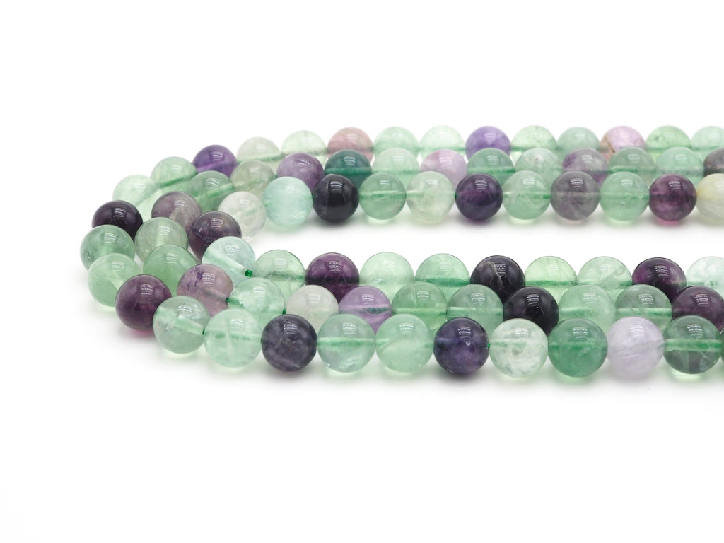 Natural Smooth Round Fluorite beads, 6mm/8mm/10mm/12mm Natural Green Purple Gemstone beads, Round Fluorite Beads, 15.5inch strand, SKU#U244