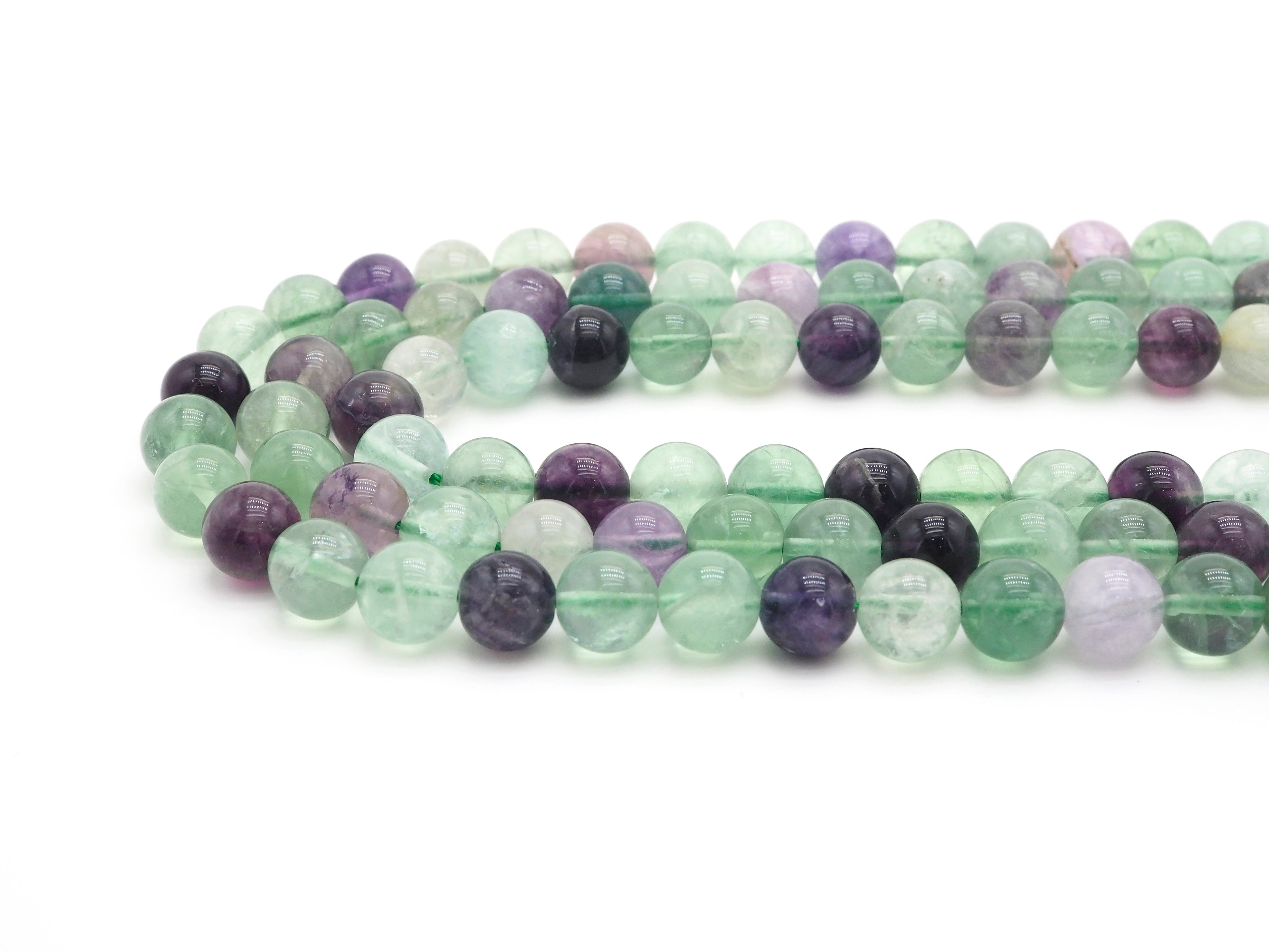 Natural Smooth Round Fluorite beads, 6mm/8mm/10mm/12mm Natural Green Purple Gemstone beads, Round Fluorite Beads, 15.5inch strand, SKU#U244
