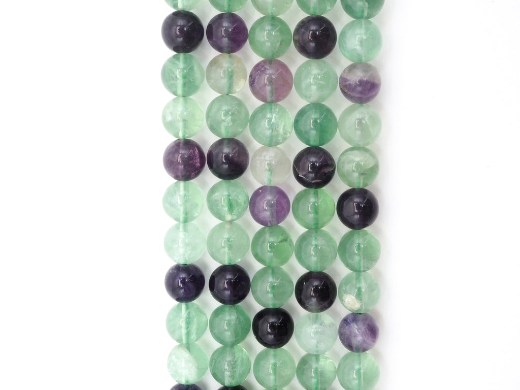 Natural Smooth Round Fluorite beads, 6mm/8mm/10mm/12mm Natural Green Purple Gemstone beads, Round Fluorite Beads, 15.5inch strand, SKU#U244