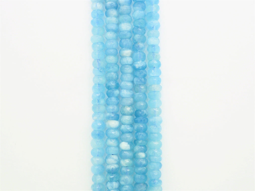 High Quality Aquamarine Heishi Rondelle Faceted Beads,4x7/5x8mm/6x9mm/6x10/6x11mm Natural Aquamarine Beads, 15inches,SKU#U322