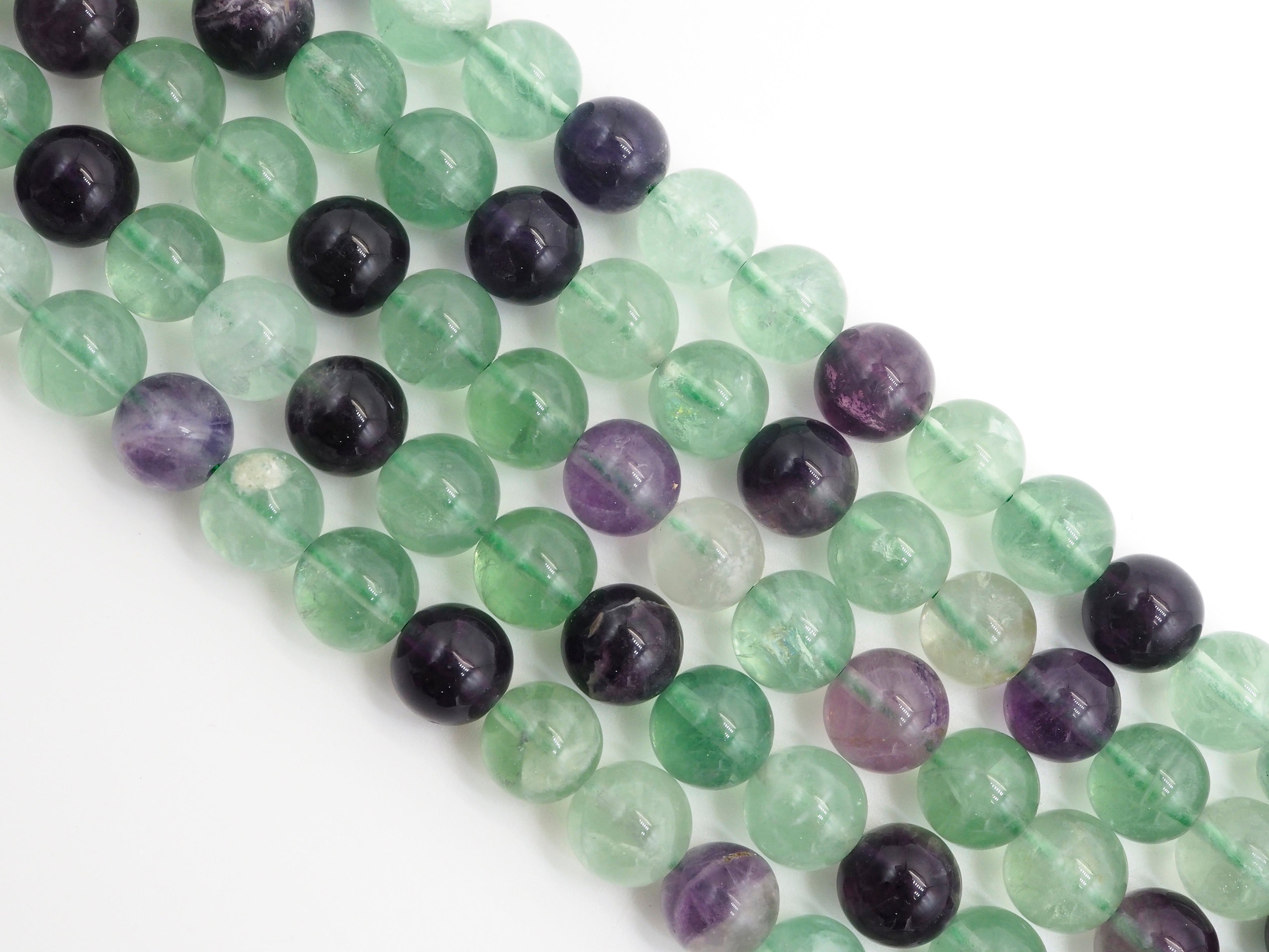 Natural Smooth Round Fluorite beads, 6mm/8mm/10mm/12mm Natural Green Purple Gemstone beads, Round Fluorite Beads, 15.5inch strand, SKU#U244