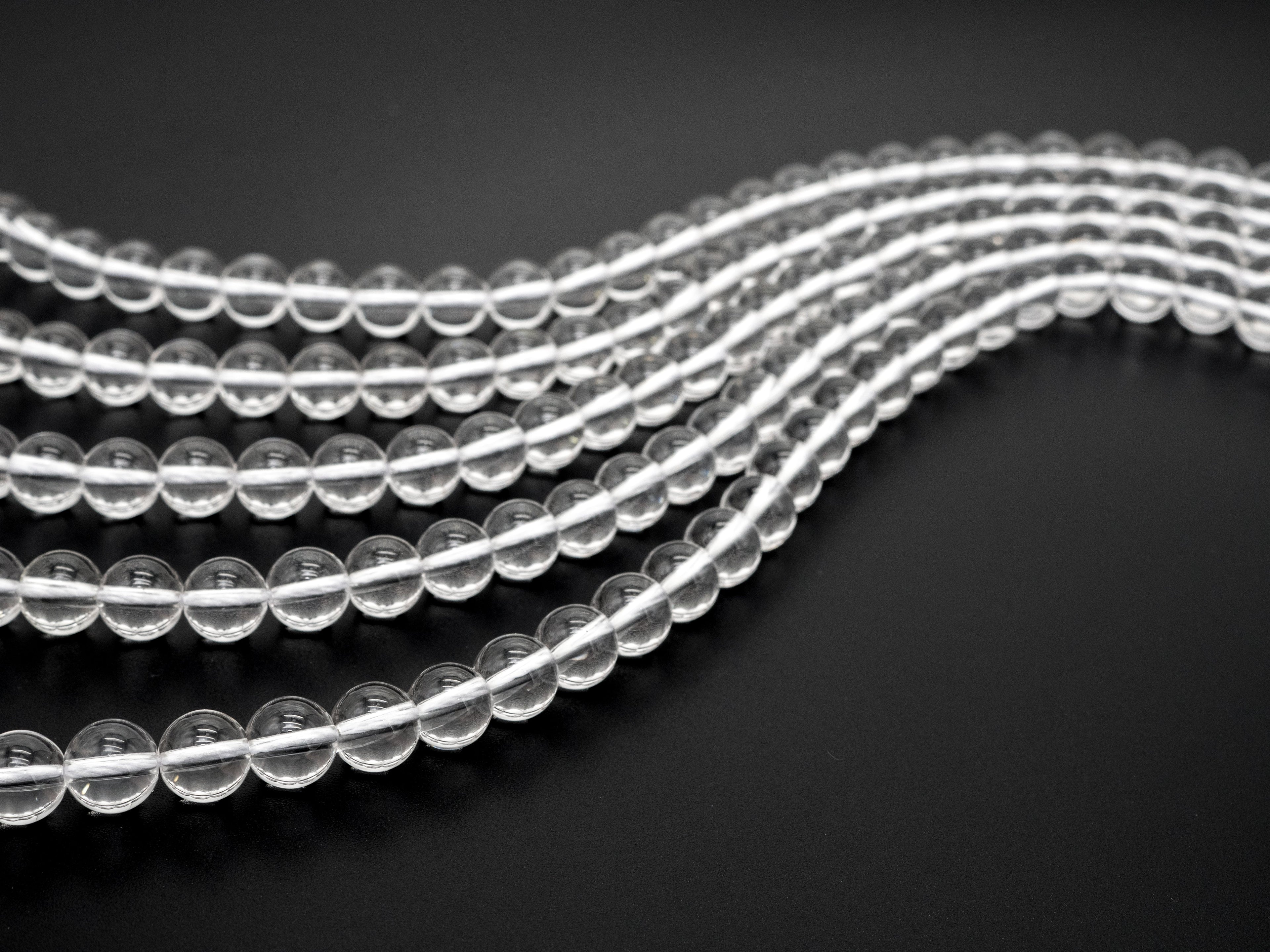 Natural Clear Quartz Round Smooth beads, 6mm/8mm/10mm/12mm Round Quartz beads, 15.5" Full Strand, SKU#V11