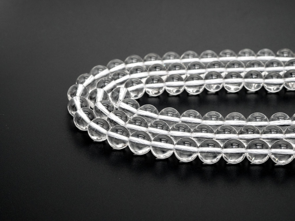Natural Clear Quartz Round Smooth beads, 6mm/8mm/10mm/12mm Round Quartz beads, 15.5" Full Strand, SKU#V11