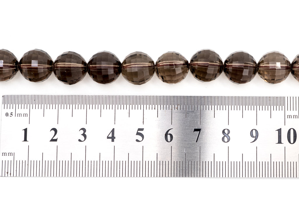 High Quality Natural Watermelon Cut Faceted Smoky Quartz beads, 8mm/10mm/12mm, Round Brown Quartz Gemstone Beads, 15inch strand, SKU#V13