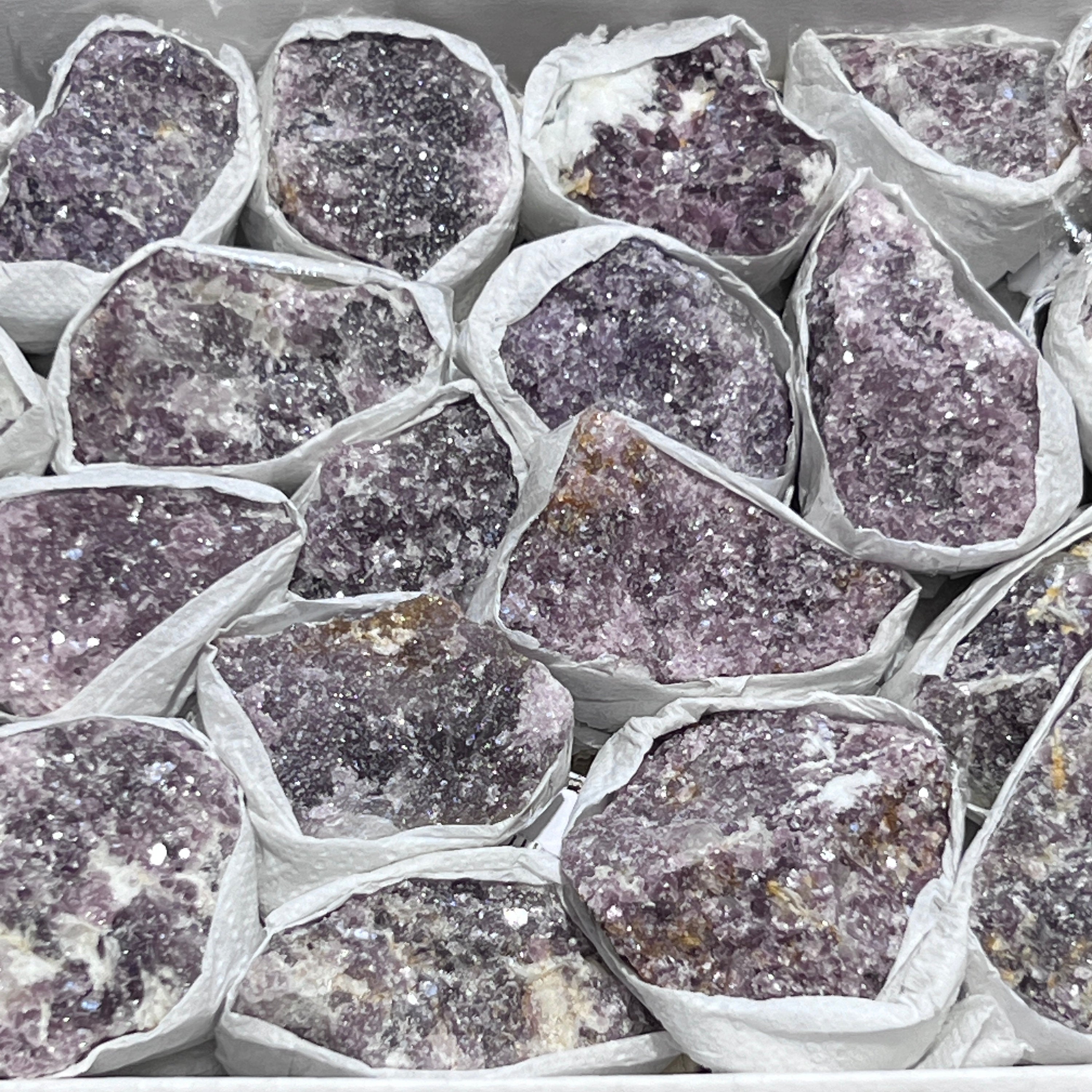 Lilac Lepidolite Crystals Box Flat (Avg 3 LBs)