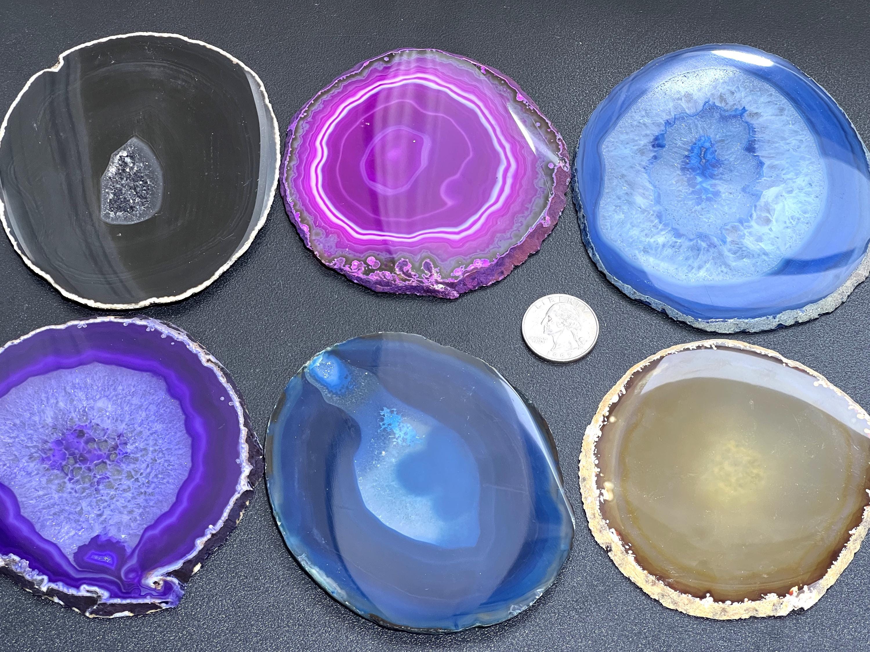 Round Circular Agate Slices (1 Pound, 3.7-4.0 Inches)