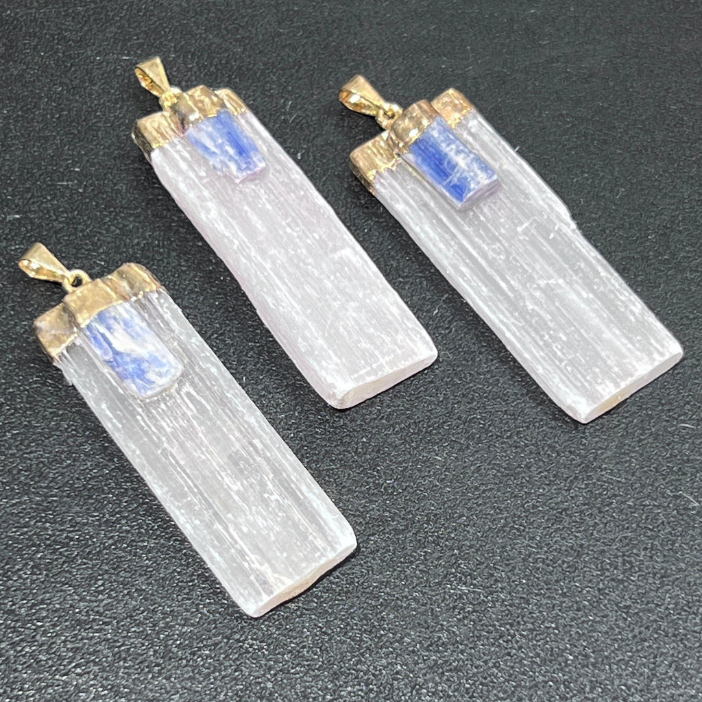 Selenite Kyanite Crystal Pendant