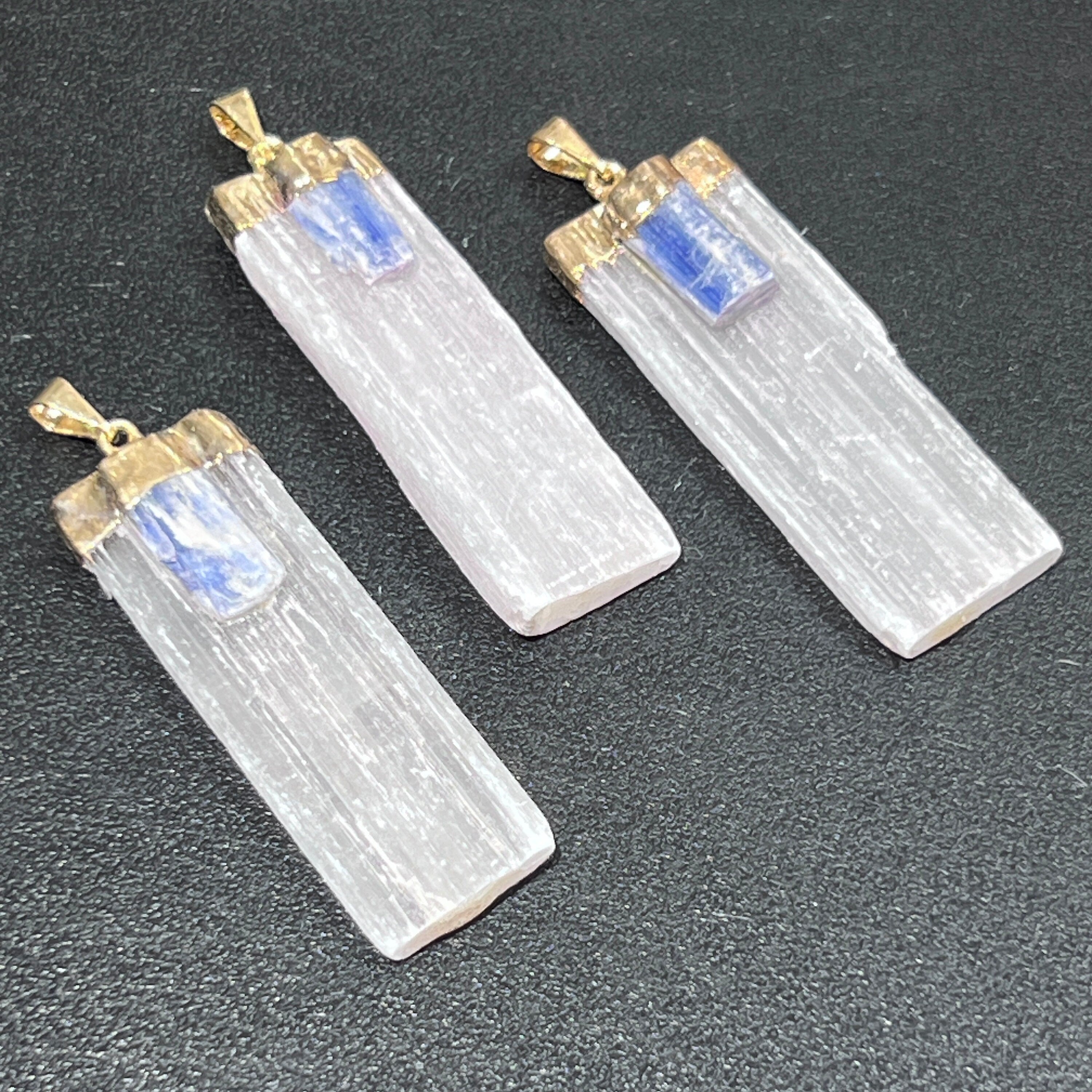 Selenite Kyanite Crystal Pendant