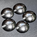 Black Shungite Circle Puffy Dome Drilled Beads Pendant