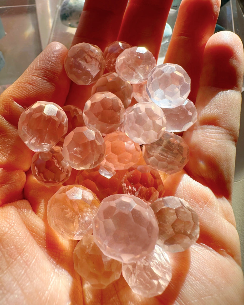 Mini Faceted Rose Quartz Sphere