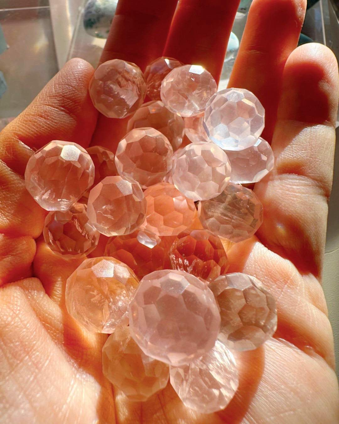 Mini Faceted Rose Quartz Sphere