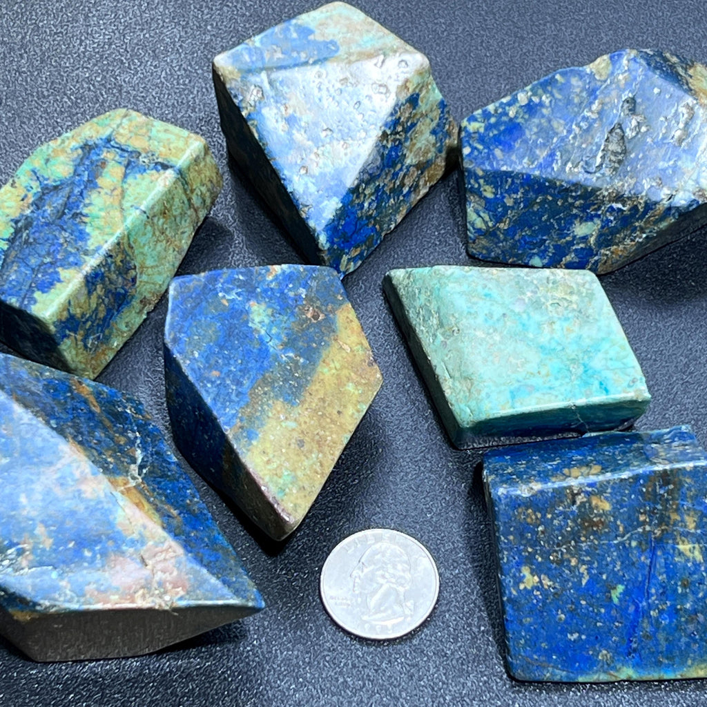 Azurite And Chrysocolla Polished Freeform Shapes