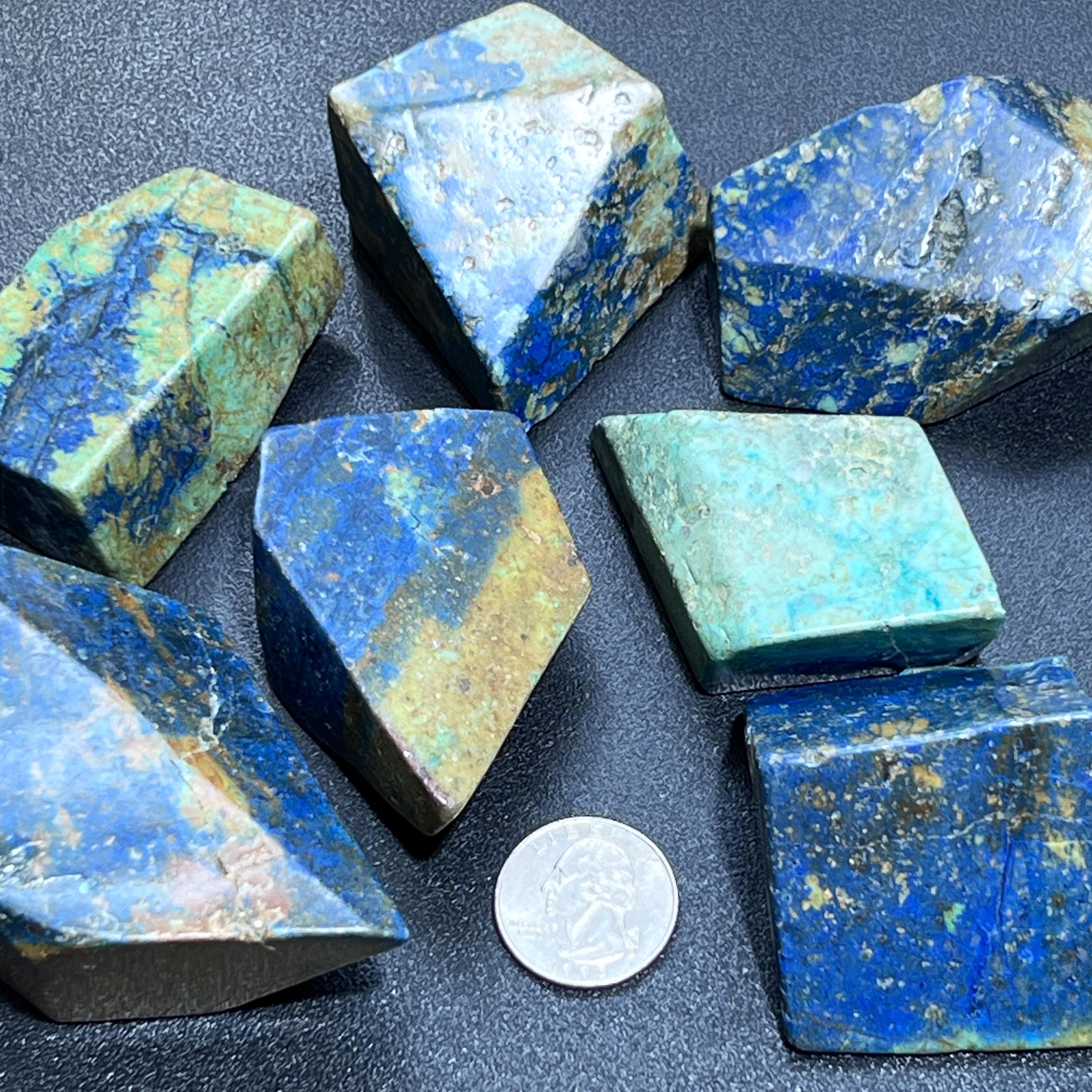 Azurite And Chrysocolla Polished Freeform Shapes