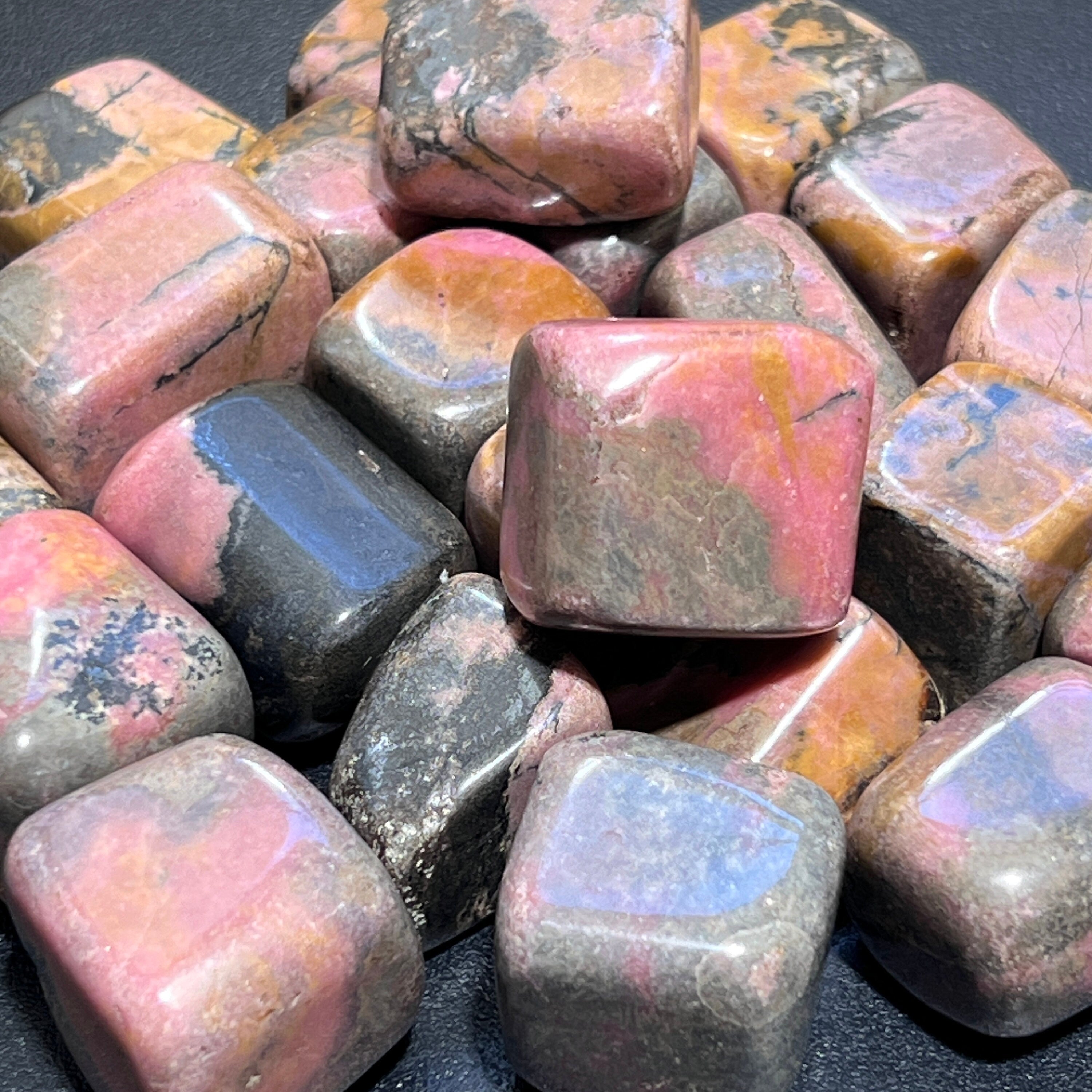 Pink Rhodonite Tumbled Stones
