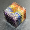 Large 7-Stones and Crystals Orgone Resin Cube
