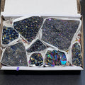Titanium Aura Raw Amethyst Crystals Box Flat (Avg 1.5 LBs)