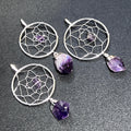 Amethyst Crystal Dreamcatcher Pendant (Silver Plated)