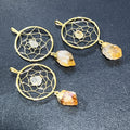Citrine Crystal Point Dreamcatcher Pendant