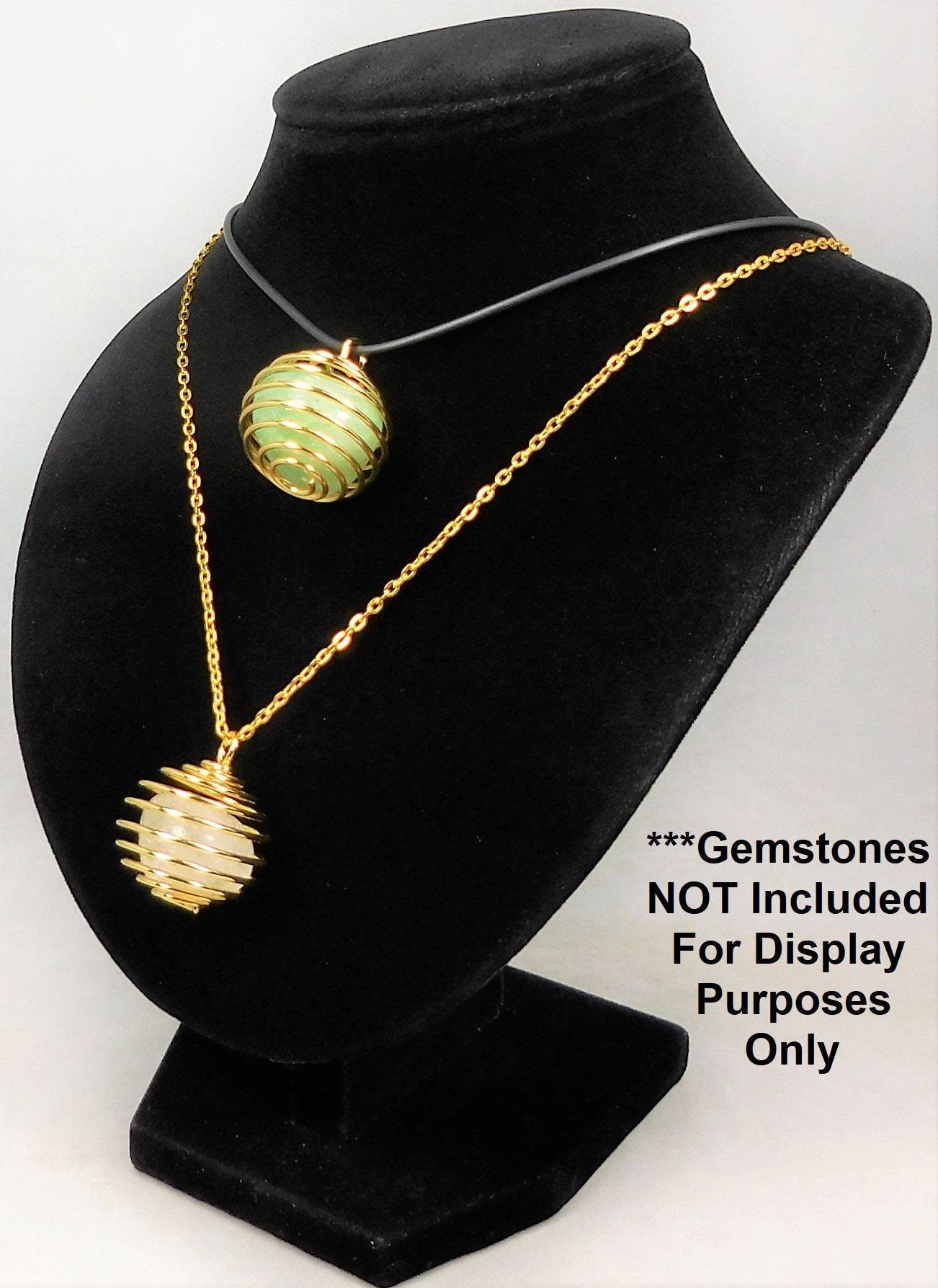 Spiral Cage Crystal Gem Holder Pendants