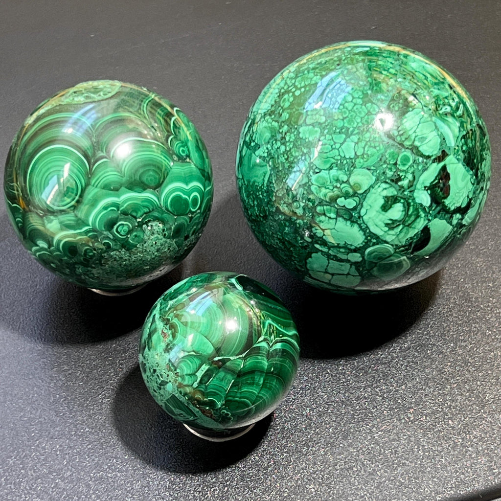 Malachite Spheres (3 Sizes, 5-10 CM)
