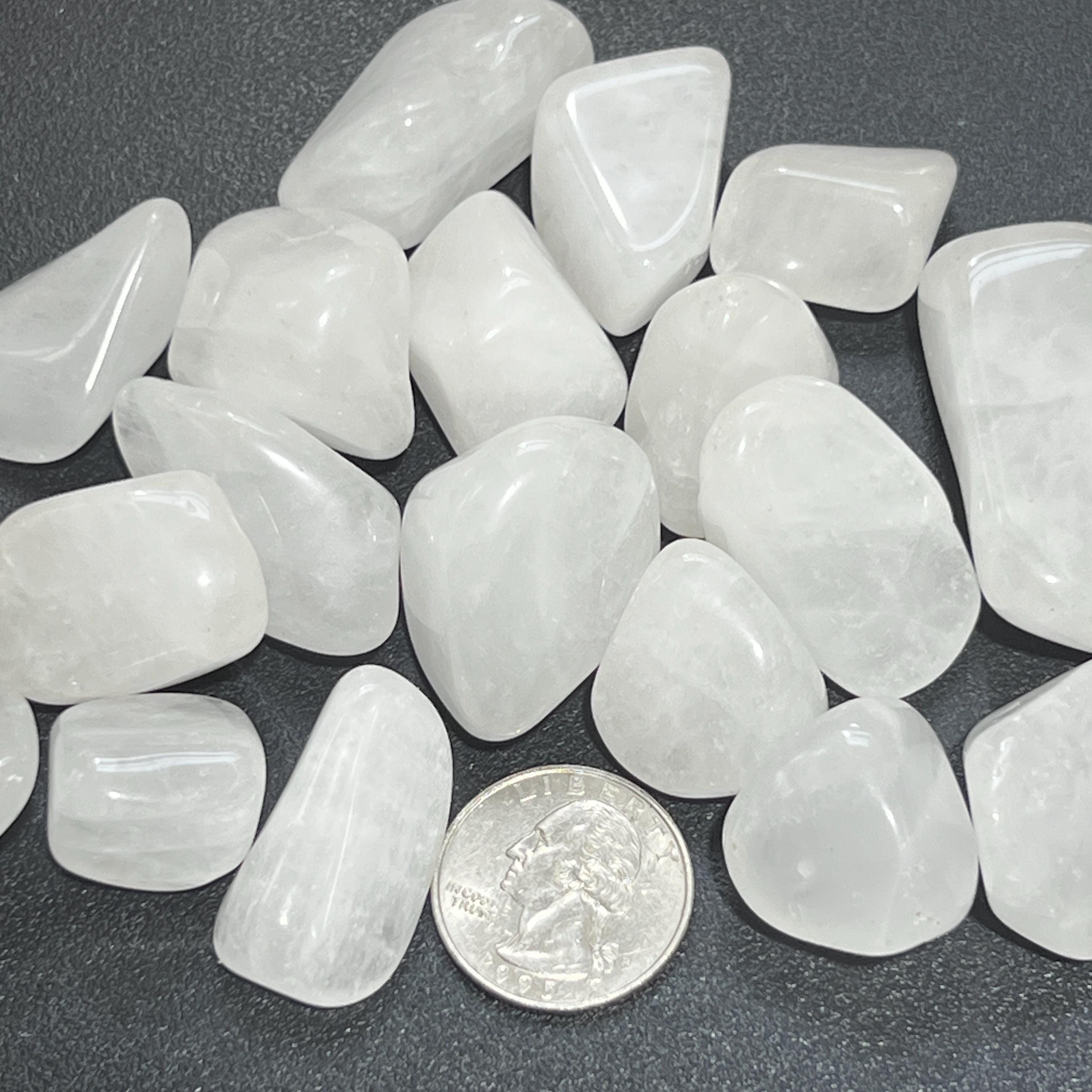 White Quartz Crystal Tumbled Stones