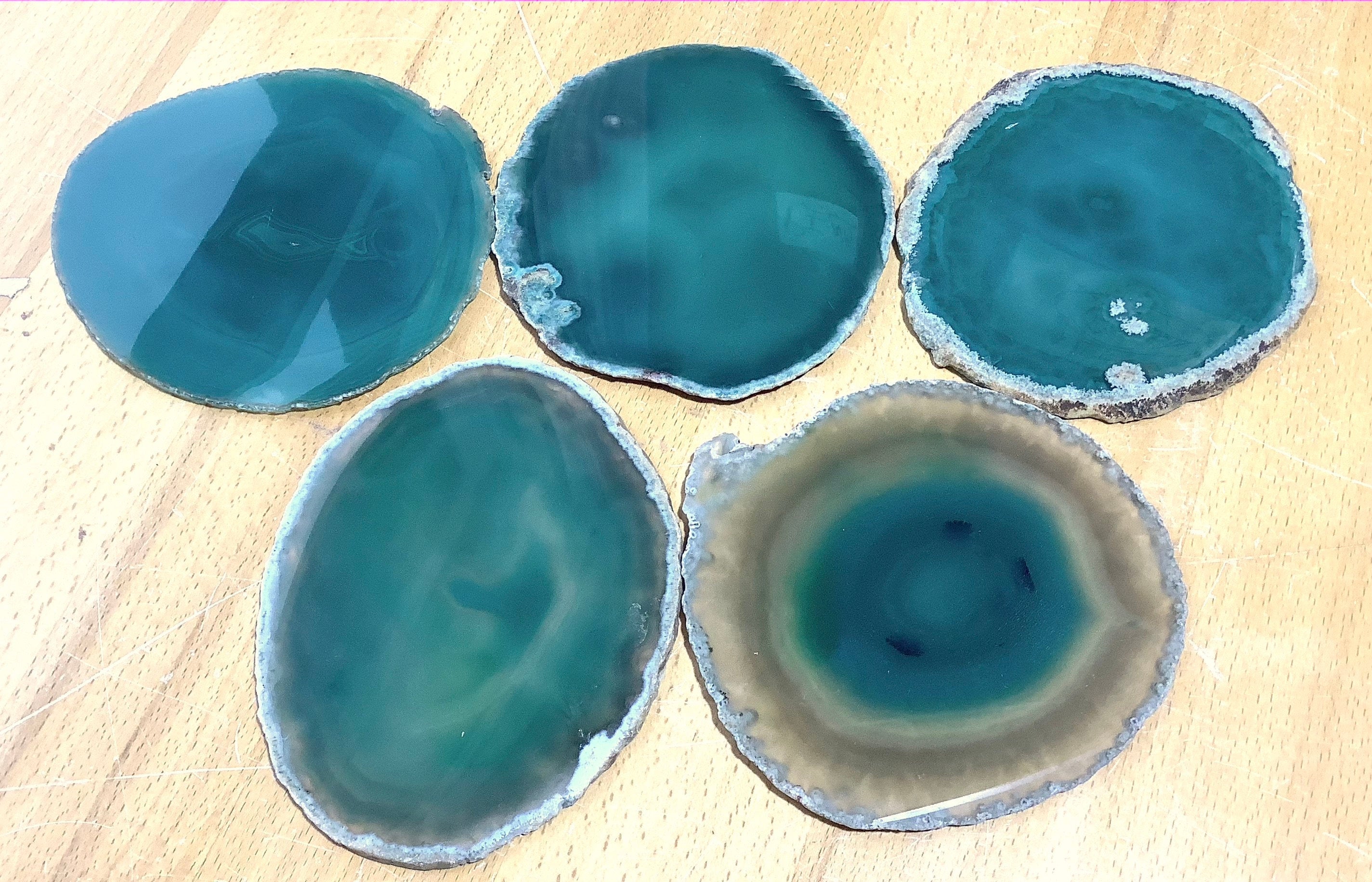 Round Natural Crystal Polished Sliced Agate Slab (5 - 6 Inches)