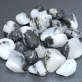 White Quartz With Tourmaline Tumbled Stones