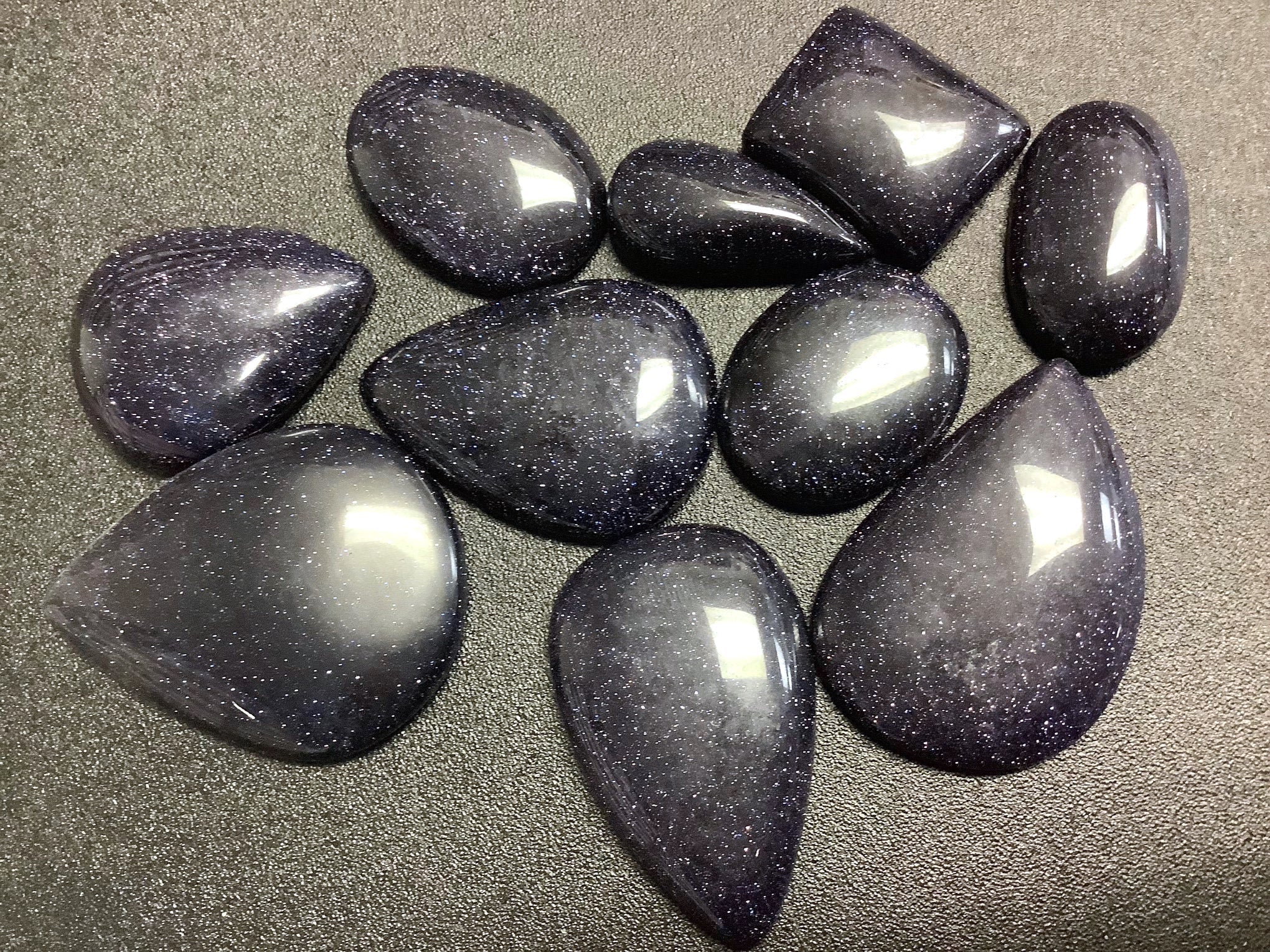 Polished Blue Goldstone Cabochons Lot 100 Grams ( 8 to 12 pcs )