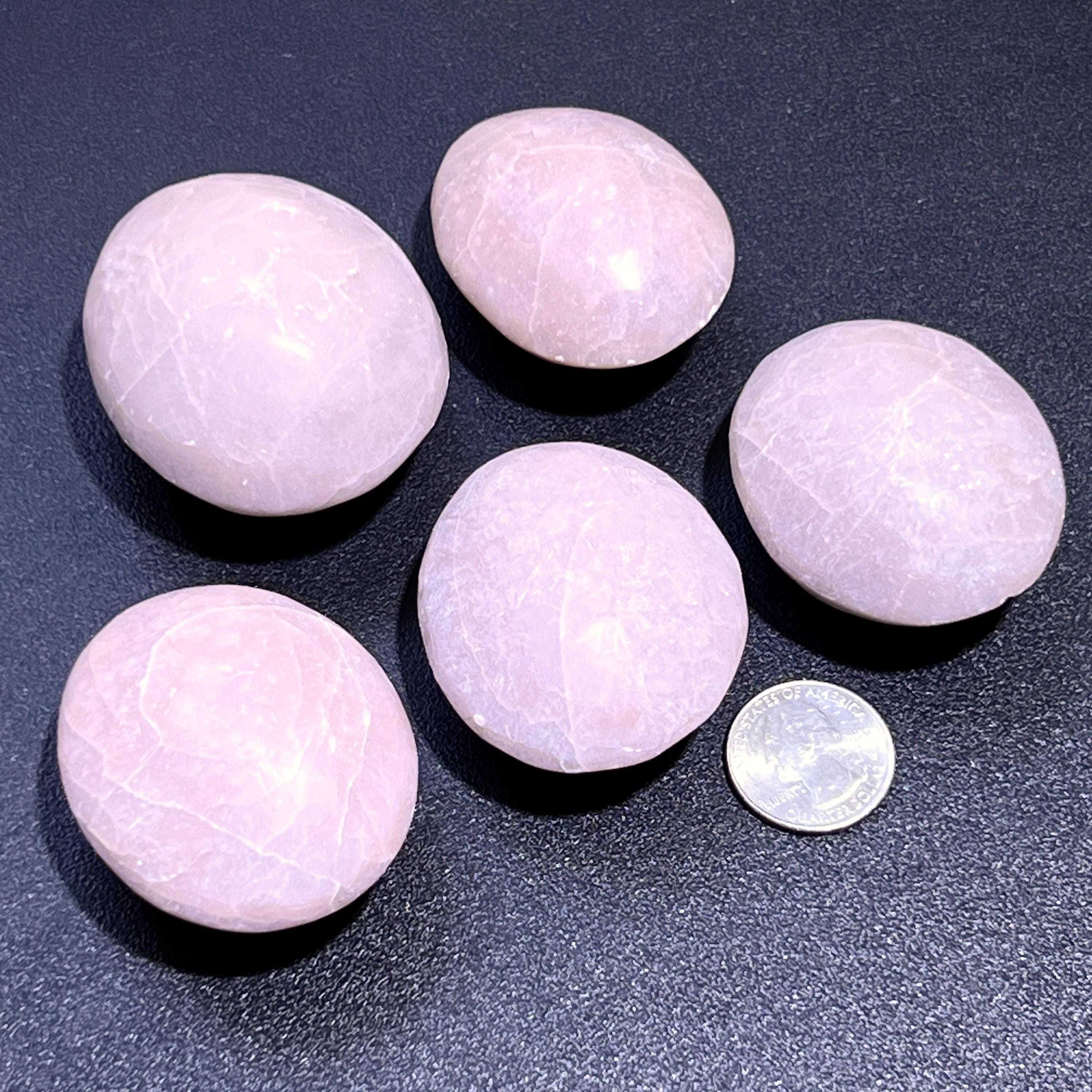 Pink Soapstone Palm Stone