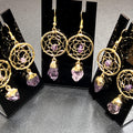 Amethyst Crystal DreamCatcher Earrings Pair