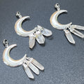 Quartz Crystal Crescent Moon Pendant