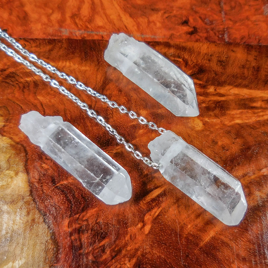 Drilled Clear Quartz Crystal Point Pendants (2mm Hole)
